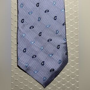 NWT Tommy Hilfiger 100% imported silk tie Made in USA purple white blue